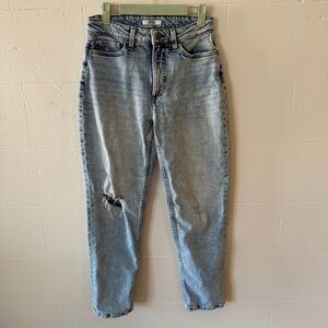 Tommy Jeans Distressed Light Wash High Rise Mom Jeans